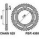 PBR ZĘBATKA TYLNA 4385 43 C45 SUZUKI GSXR 600 (11-16), YAMAHA MT-07`14-16 (JTR1876.43) (ŁAŃC. 525)